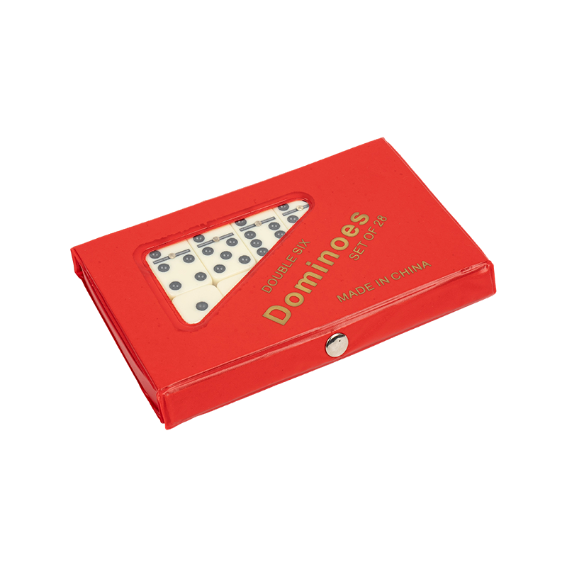 Double Six Dominoes được thiết lập với trường hợp PVC màu đỏ