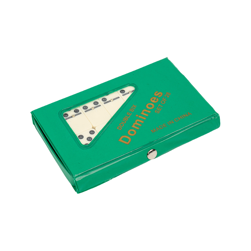 Double Six Dominoes Gạch cho người lớn và trẻ em có trường hợp PVC màu xanh lá cây