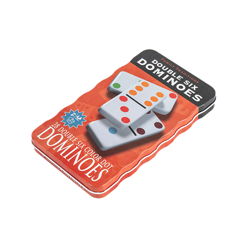 Domino DOUSOM 6 cổ điển với Hộp sắt đỏ 