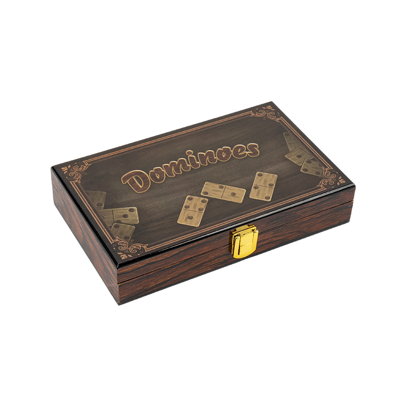 Hộp gỗ nguyên chất sang trọng đôi sáu dominoes