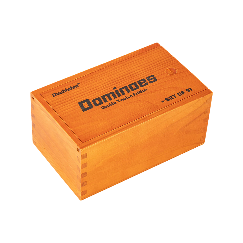 Double Twelve Polka Dot Wood Box Dominoes
