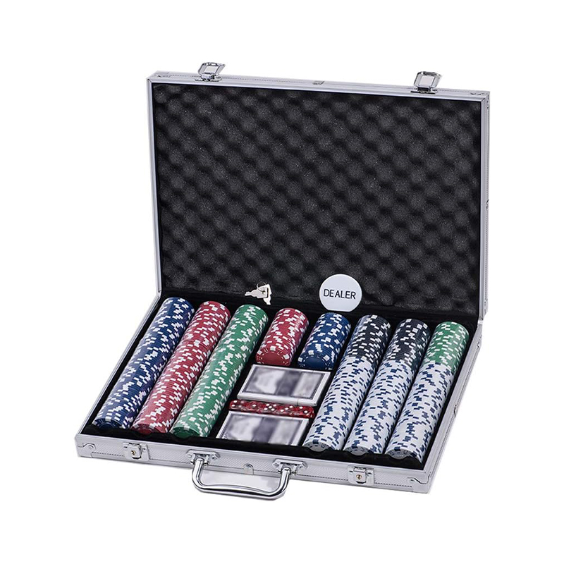 500psc chip poker đất sét hạng nặng được đặt trong hộp nhôm