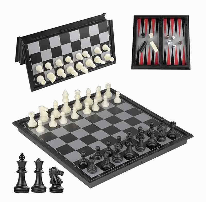 Kích thước du lịch 3 trong 1 bộ bàn cờ nhựa